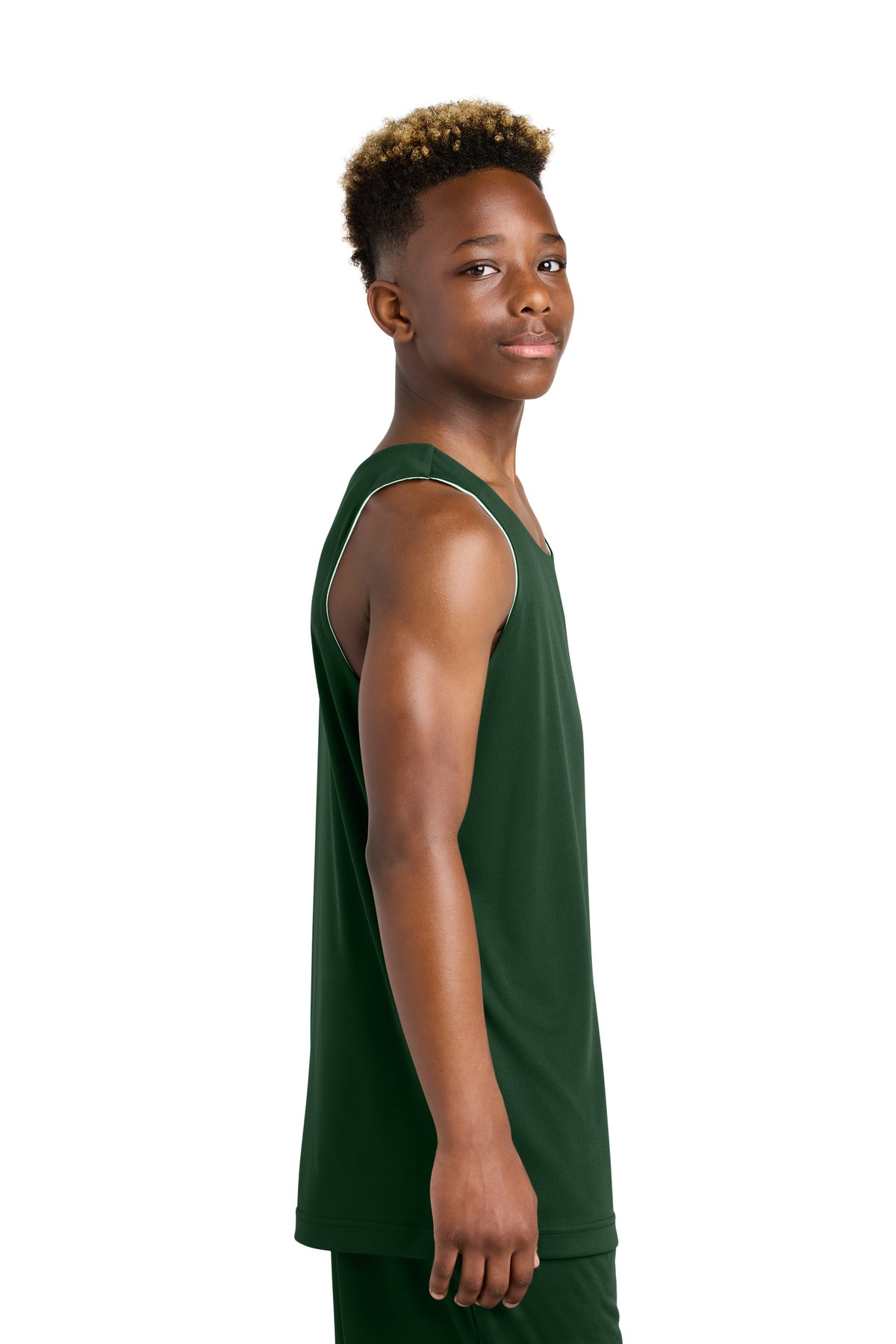 FrGn/White Sport-Tek Youth PosiCharge Competitor Rev Tank YST551