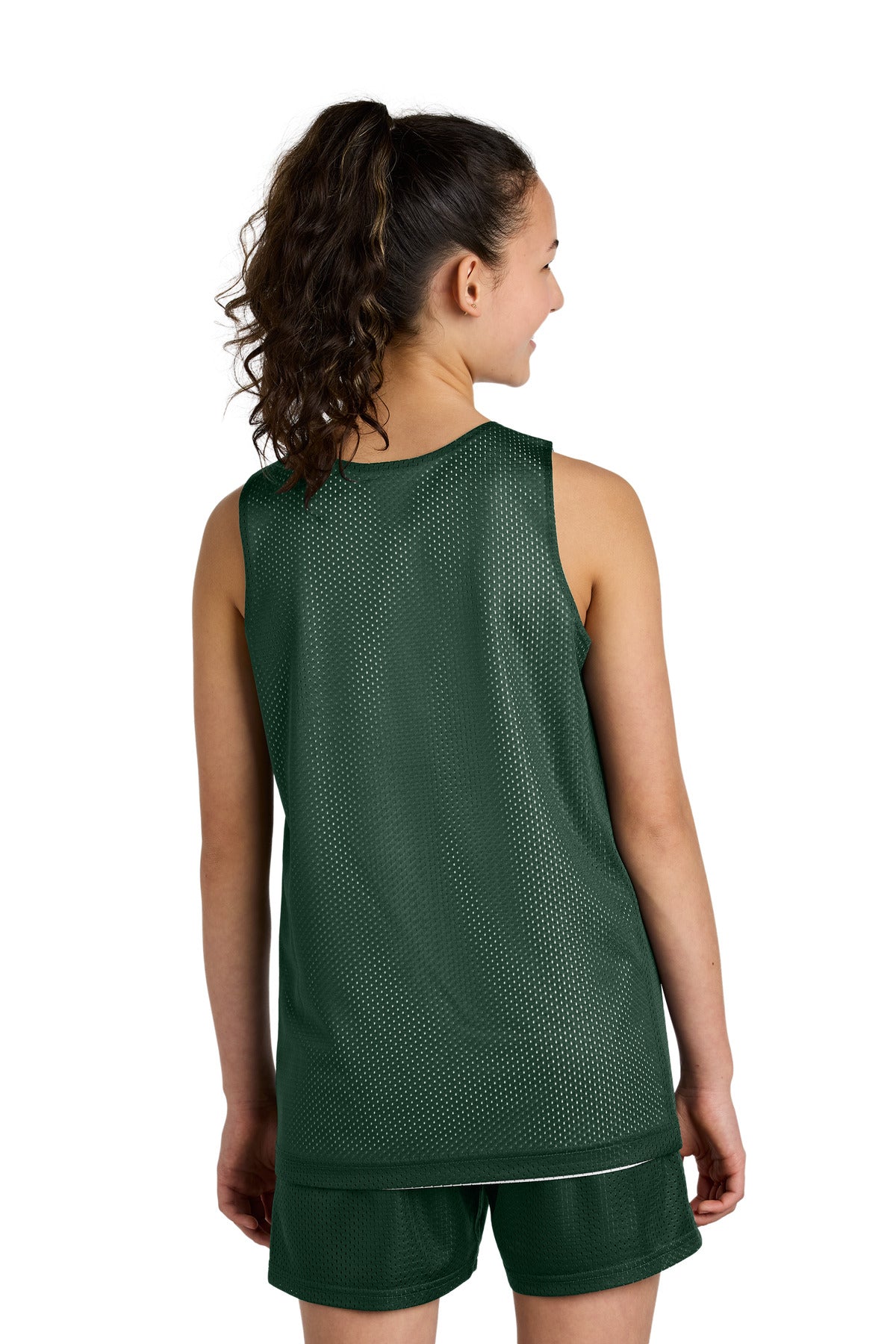 FrGn/White Sport-Tek Youth PosiCharge Reversible Mesh Tank YST5000
