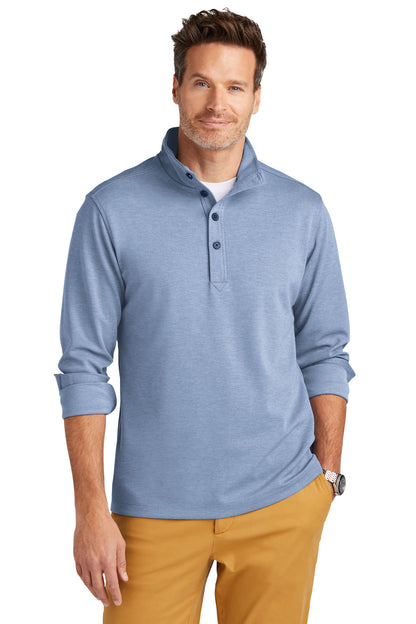 Front View of AegeanBlHt Brooks Brothers Mid-Layer Stretch 1/2-Button BB18202