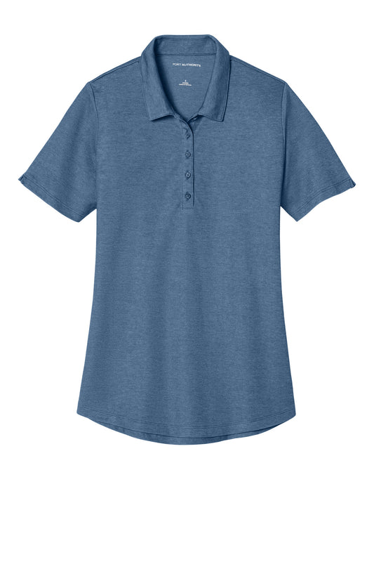 Front View of AegeanBlHt Port Authority Women's Fine Pique Blend Polo LK830