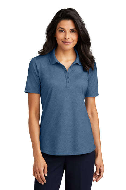 Front View of AegeanBlHt Port Authority Women's Fine Pique Blend Polo LK830