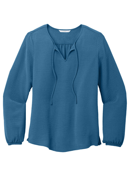 Front View of AegeanBlue Port Authority Women's Textured Crepe Blouse LW714