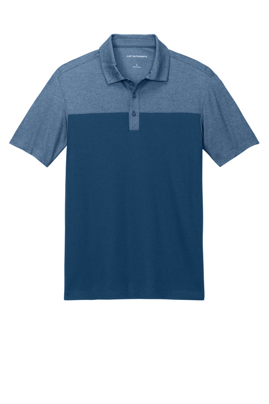 Front View of AgnB/AgnBH Port Authority Fine Pique Blend Blocked Polo K831