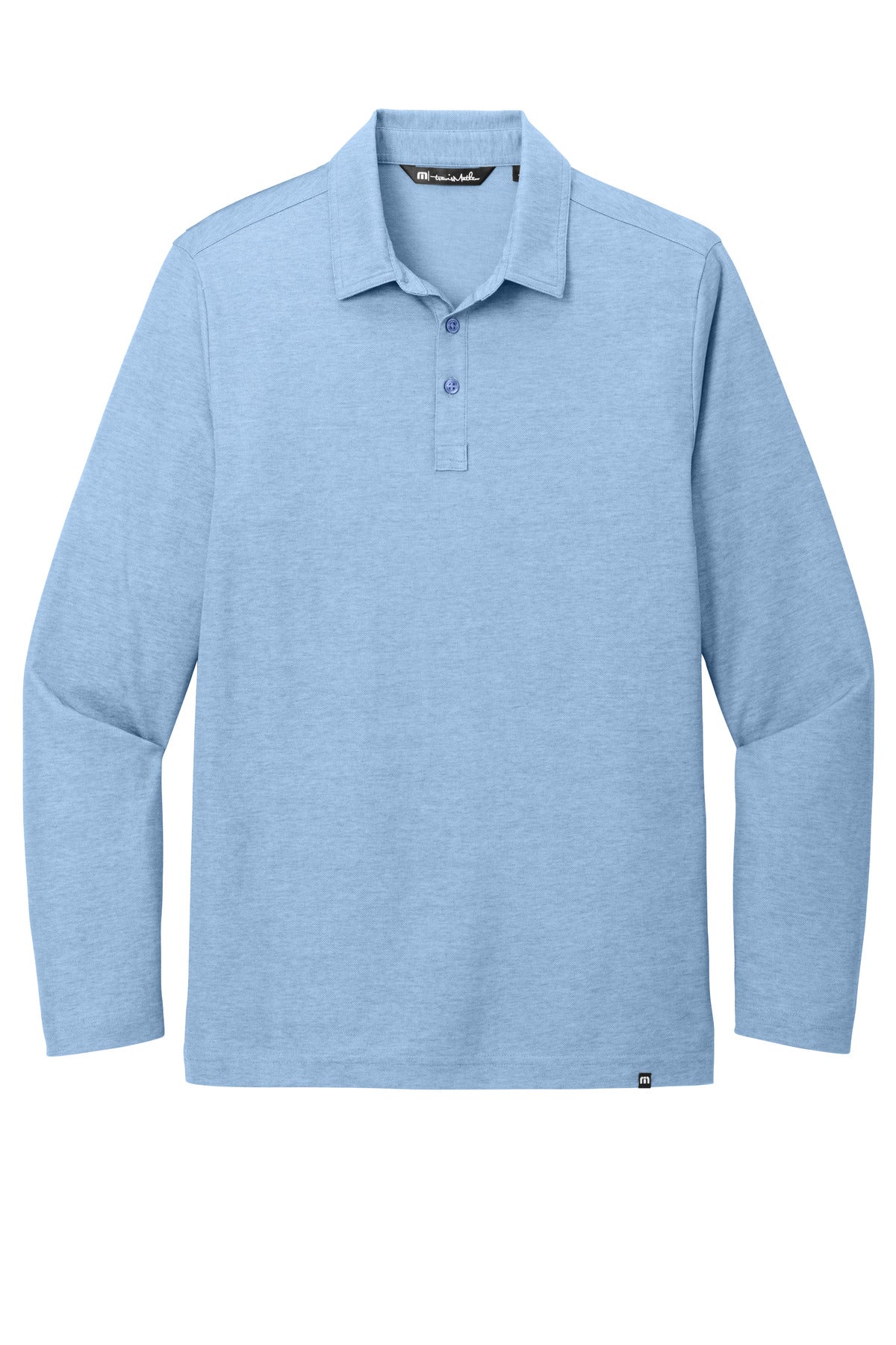 Front View of AllureHthr TravisMathew Oceanside Heather Long Sleeve Polo TM1MZ343