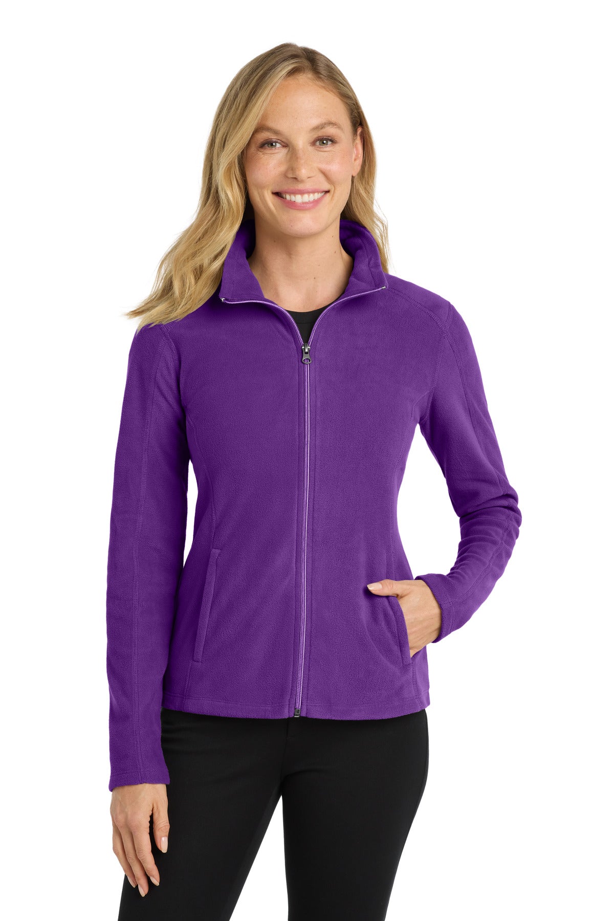Front View of Amethyst Purpl Port Authority Women's Microfleece Jacket. L223