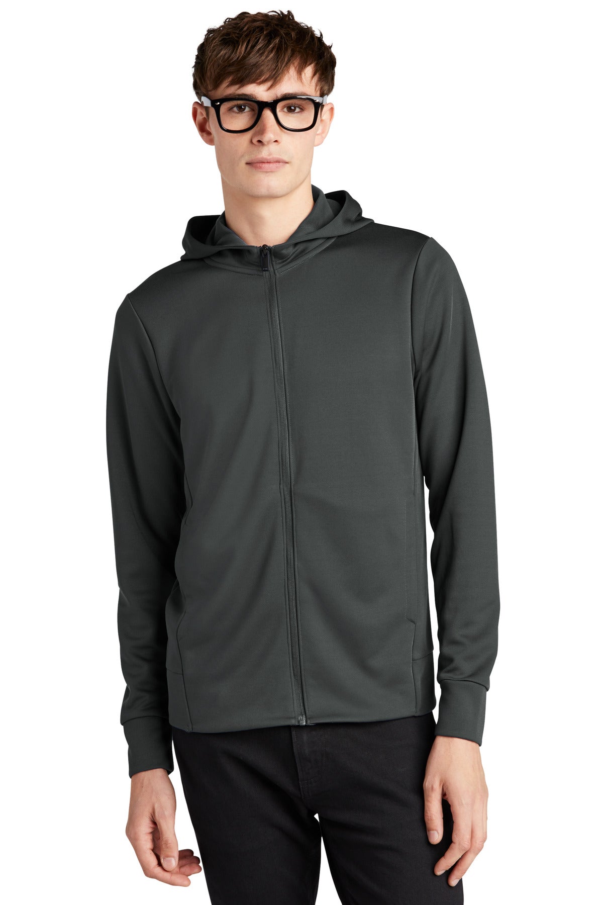Front View of AnchorGrey Mercer+Mettle Double-Knit Full-Zip Hoodie MM3002