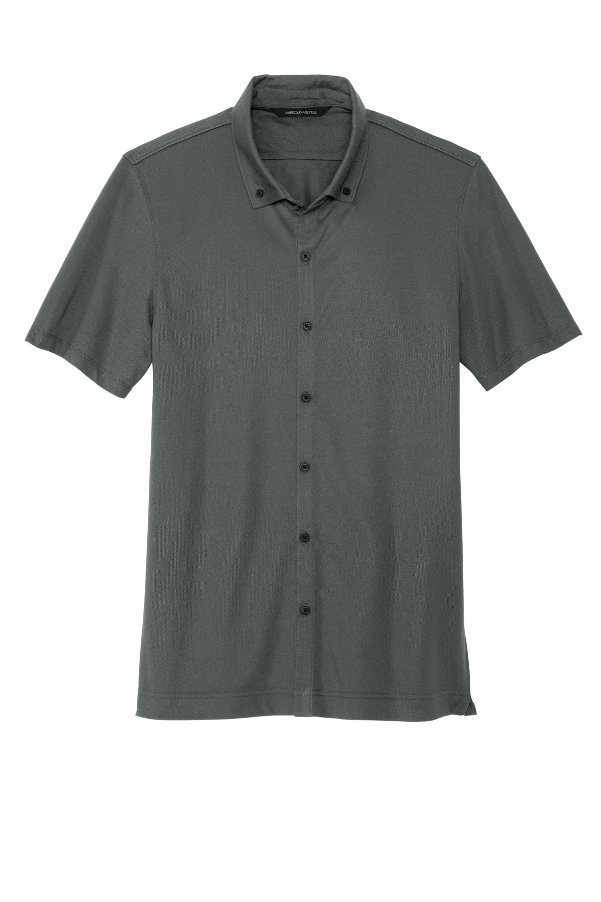 Front View of AnchorGrey Mercer+Mettle Stretch Pique Full-Button Polo MM1006