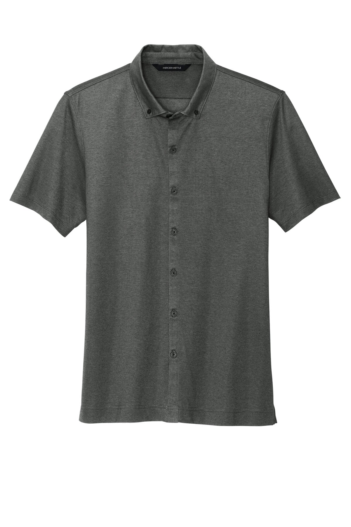 Front View of AnchorGyHt Mercer+Mettle Stretch Pique Full-Button Polo MM1006