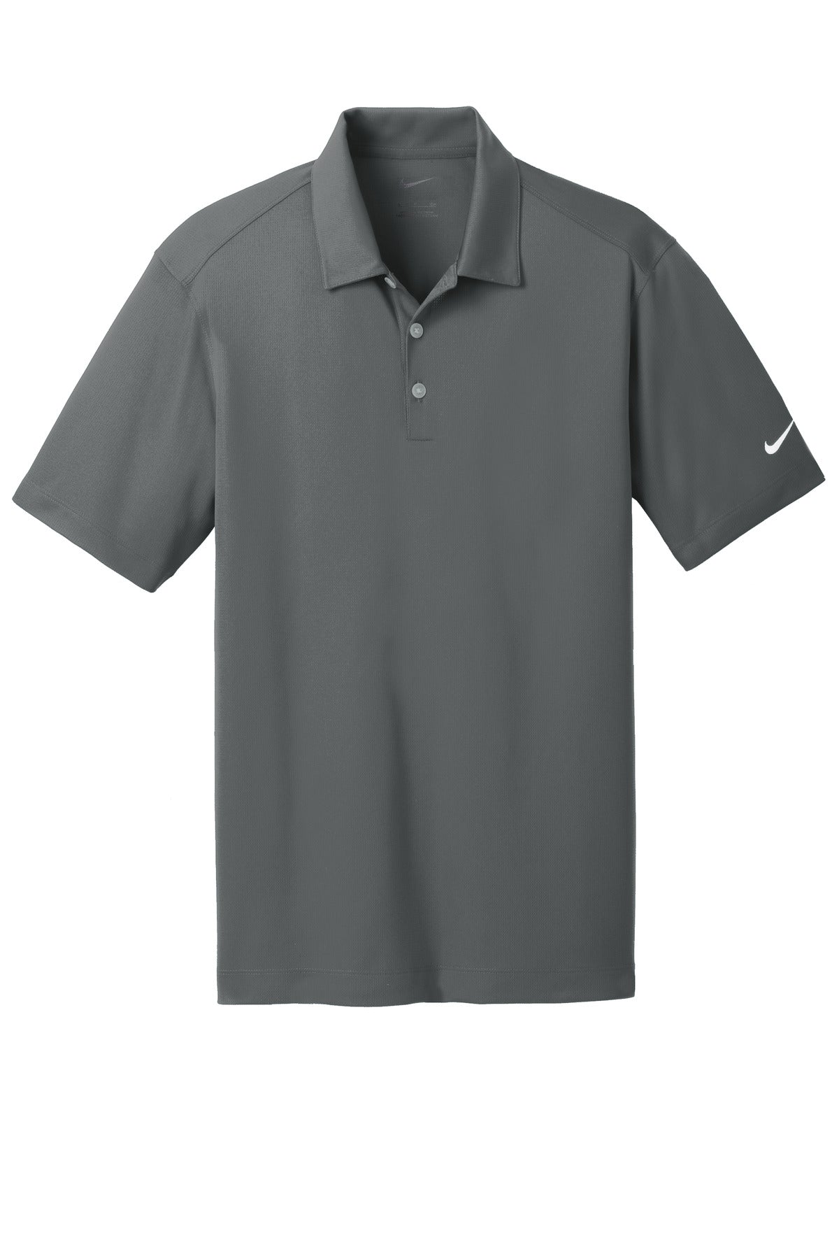 Front View of Anthracite Nike Dri-FIT Vertical Mesh Polo. 637167