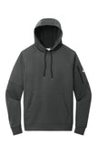 Front View of Anthracite Nike Therma-FIT Pocket Pullover Fleece Hoodie NKFD9735