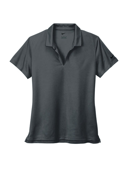 Front View of Anthracite Nike Women's Dri-FIT Micro Pique 2.0 Polo NKDC1991