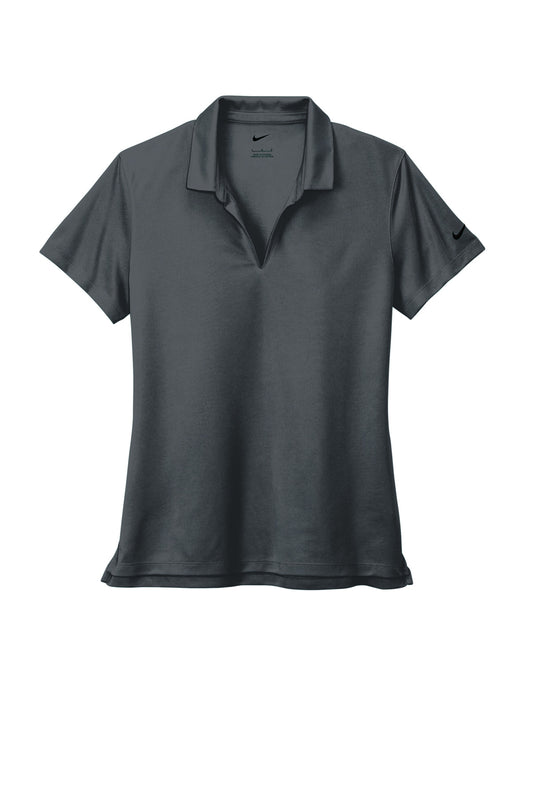 Front View of Anthracite Nike Women's Dri-FIT Micro Pique 2.0 Polo NKDC1991