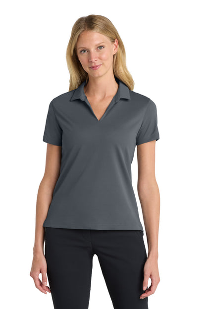 Front View of Anthracite Nike Women's Dri-FIT Micro Pique 2.0 Polo NKDC1991