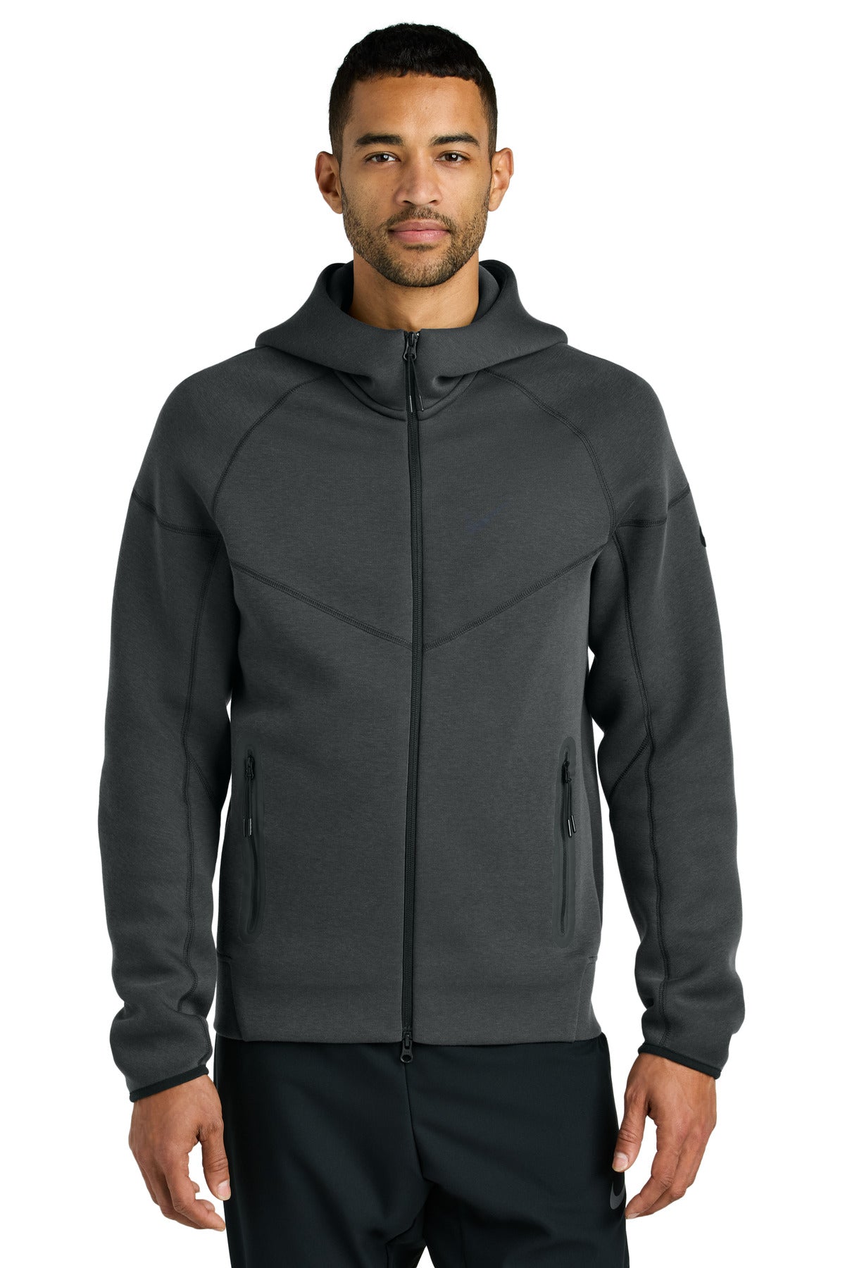 Front View of AnthrctHt Nike Tech Fleece Full-Zip Hoodie NKFQ4762