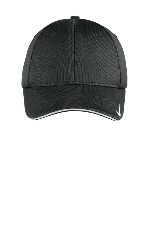 Front View of Anth/White Nike Dri-FIT Stretch Mesh Sandwich Bill Cap NKFD9718