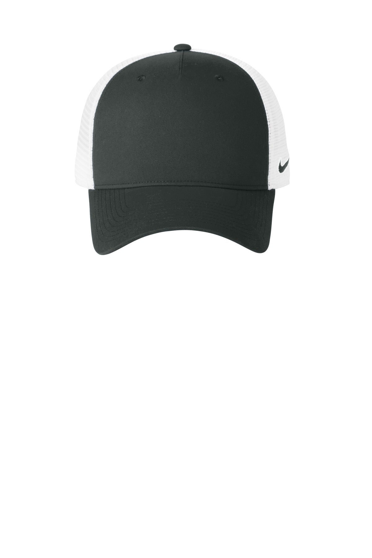 Front View of Anth/White Nike Snapback Mesh Trucker Cap NKFN9893