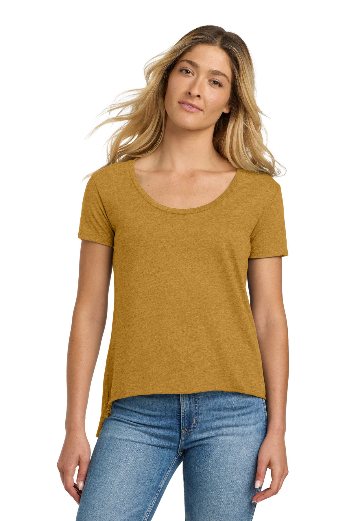 Front View of AntqGold Next Level Apparel Women's Festival Scoop Neck Tee. NL5030
