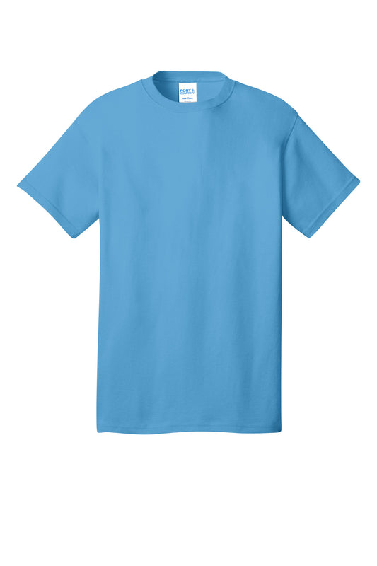 Front View of AquaticBl Port & Company Core Cotton DTG Tee PC54DTG