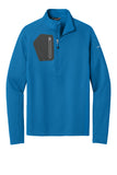 Front View of Ascent Blue Eddie Bauer 1/2-Zip Performance Fleece. EB234