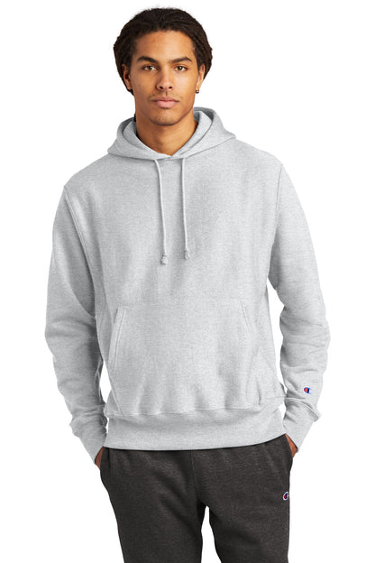Front View of Ash Champion Reverse Weave Hooded Sweatshirt S101