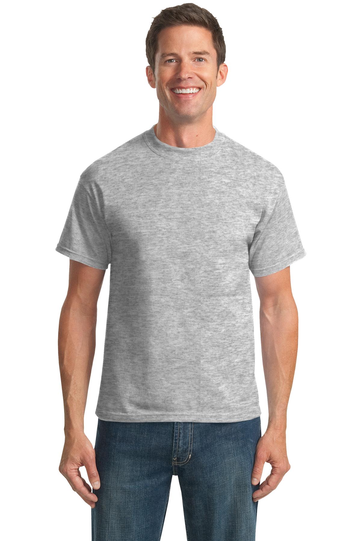 Front View of Ash Port & Company Tall Core Blend Tee. PC55T
