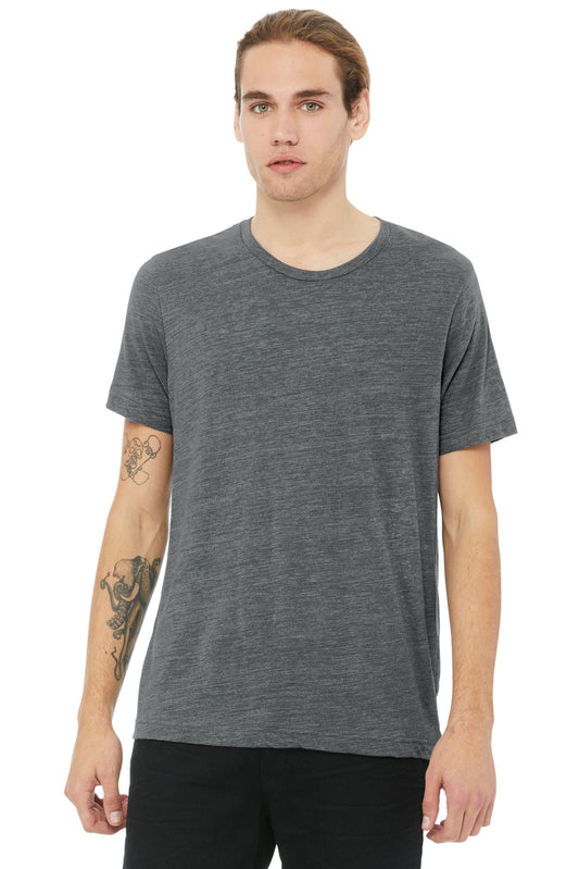 Front View of Asphalt Slub BELLA+CANVAS Unisex Poly-Cotton Short Sleeve Tee. BC3650