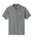 Front View of AsphaltGry Carhartt Force Snag-Resistant Pocket Polo CT106880