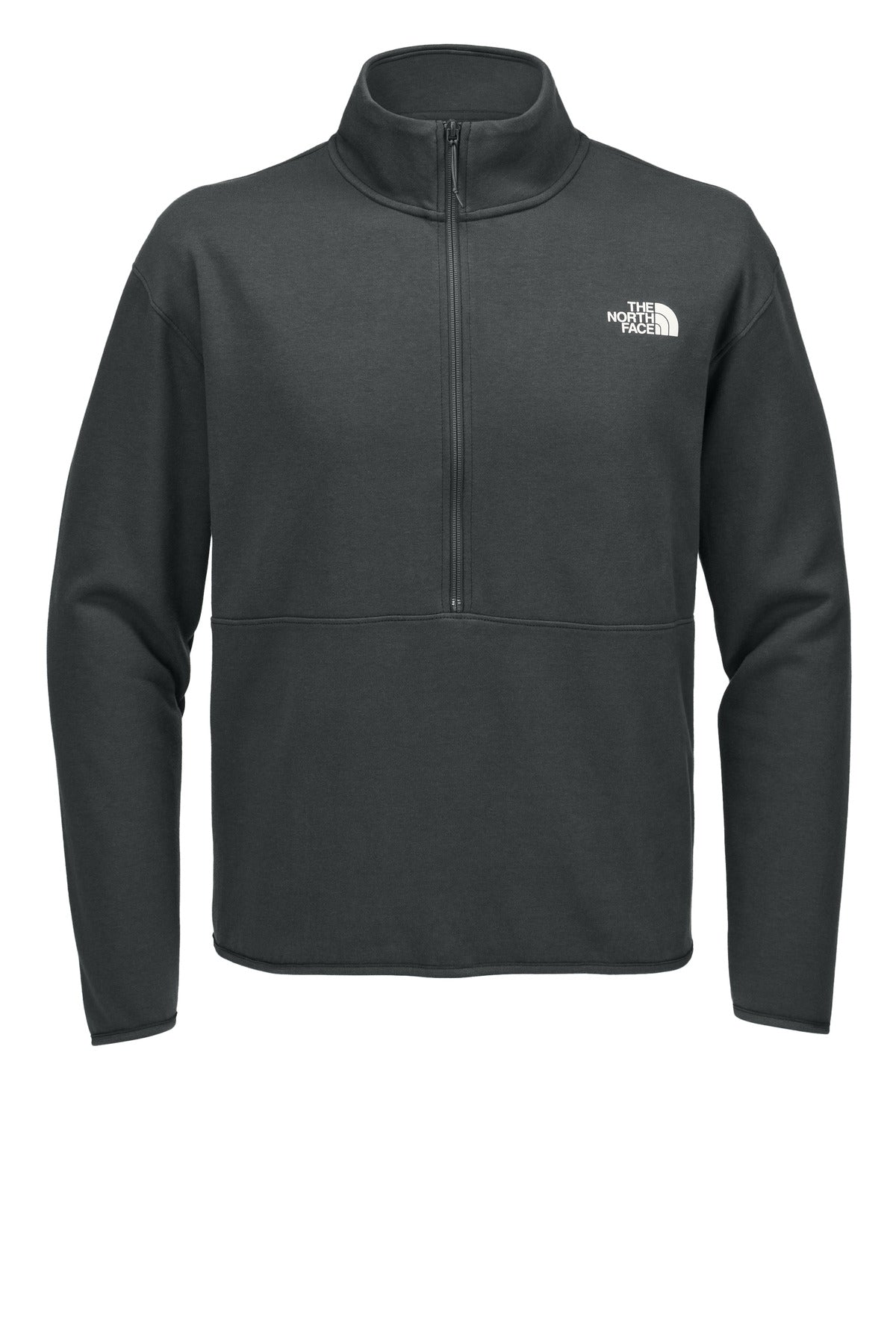 Front View of AsphaltGry The North Face Double-Knit 1/2-Zip Fleece NF0A8C5G