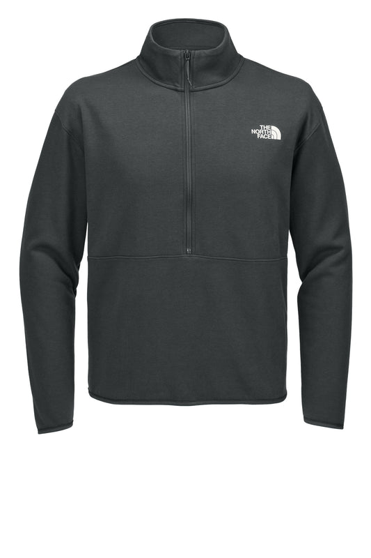 Front View of AsphaltGry The North Face Double-Knit 1/2-Zip Fleece NF0A8C5G
