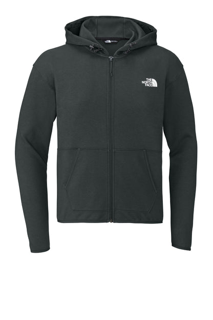 Front View of AsphaltGry The North Face Double-Knit Full-Zip Hoodie NF0A8BUS
