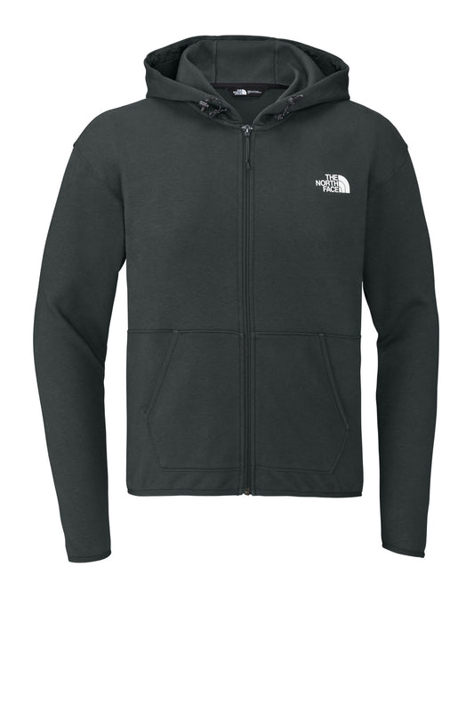 Front View of AsphaltGry The North Face Double-Knit Full-Zip Hoodie NF0A8BUS