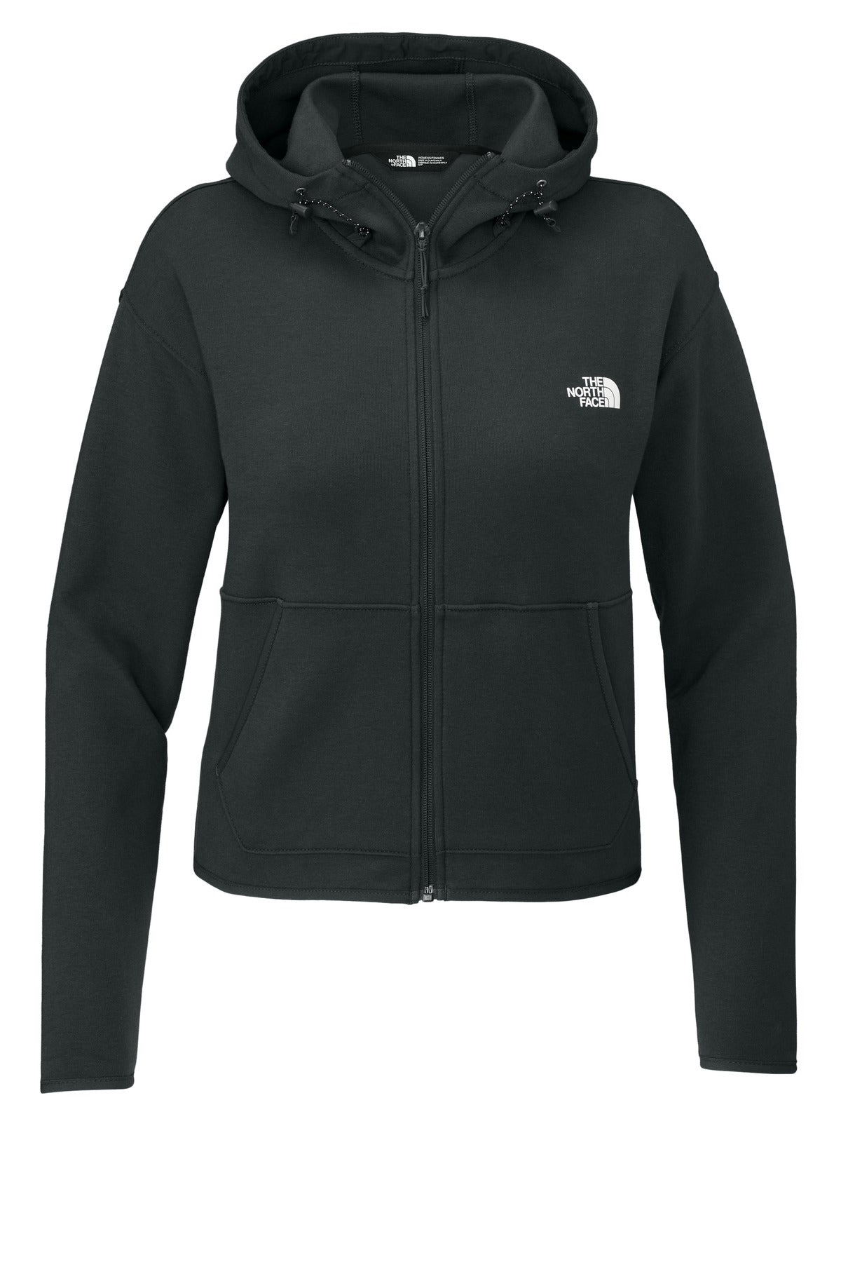 Front View of AsphaltGry The North Face Women's Double-Knit Full-Zip Hoodie NF0A8BUT