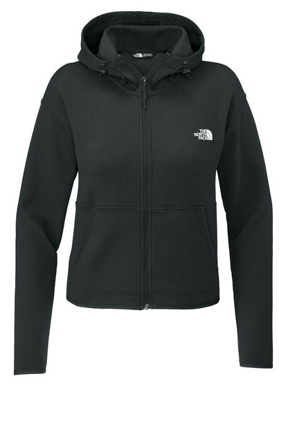 Front View of AsphaltGry The North Face Women's Double-Knit Full-Zip Hoodie NF0A8BUT