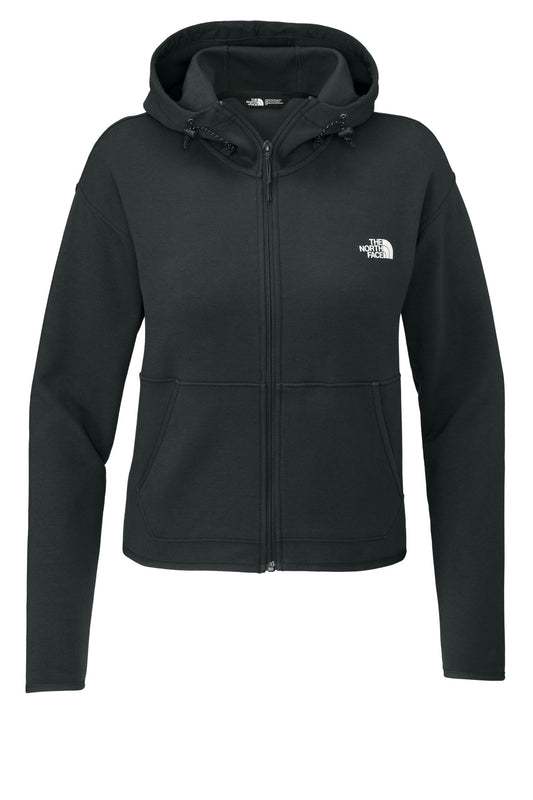 Front View of AsphaltGry The North Face Women's Double-Knit Full-Zip Hoodie NF0A8BUT