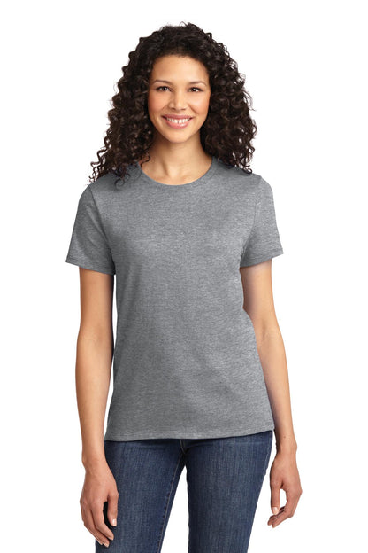 Front View of Ath Heather Port & Company Women's Essential Tee. LPC61