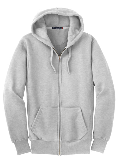 Front View of Ath Heather Sport-Tek Super Heavyweight Full-Zip Hooded Sweatshirt. F282