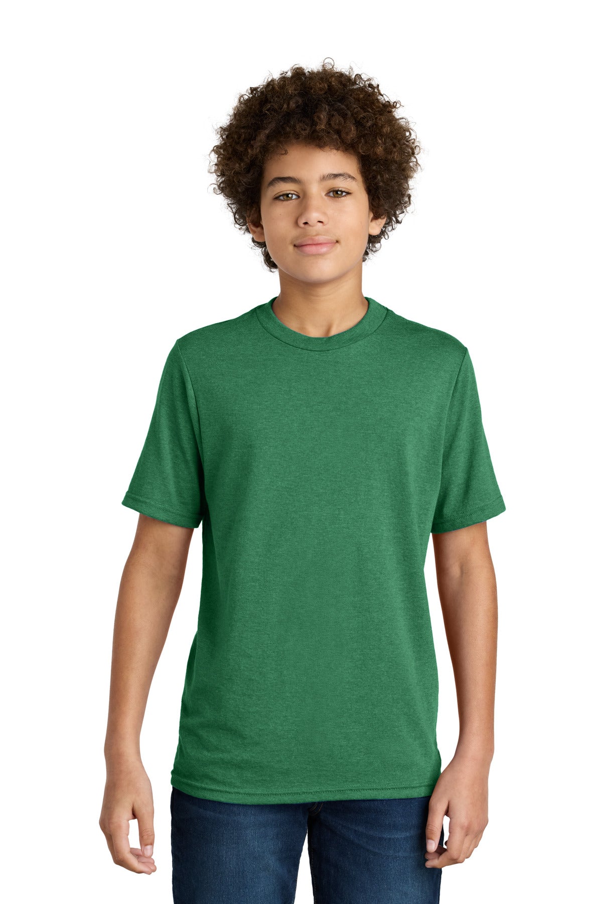 Front View of AthKelGnHt Port & Company Youth CVC Tee PC340Y