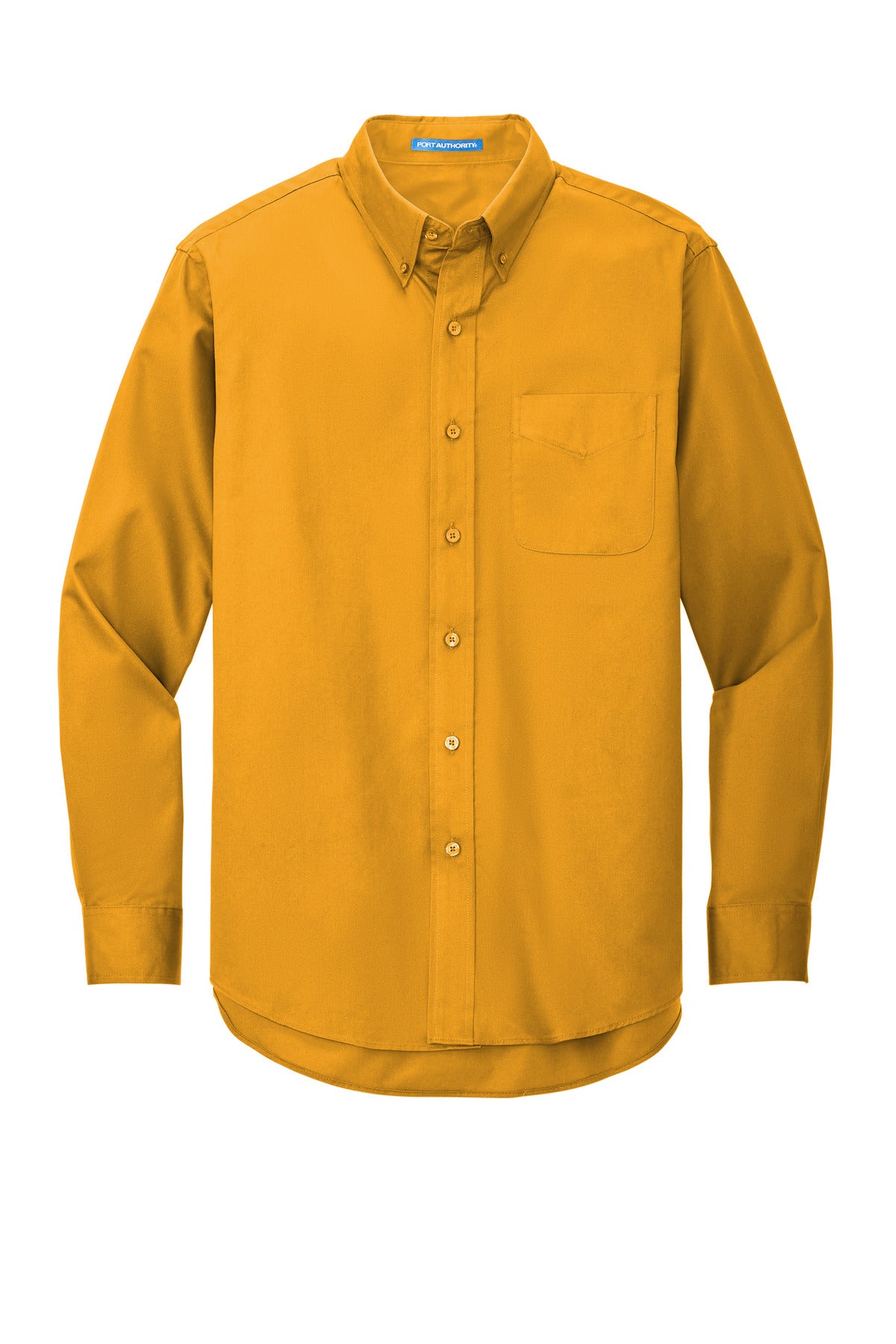 Front View of Athletic Gold Port Authority Extended Size Long Sleeve Easy Care Shirt S608ES