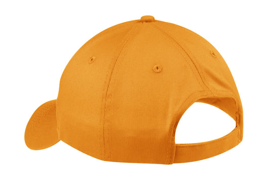 Front View of Athletic Gold Port & Company Six-Panel Twill Cap. CP80
