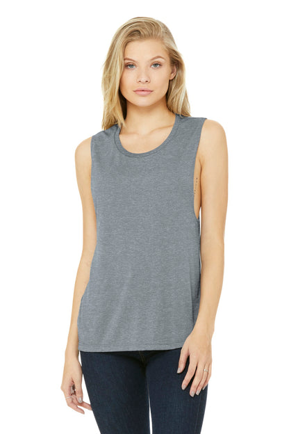 Front View of Athletic Ht BELLA+CANVAS Women's Flowy Scoop Muscle Tank. BC8803
