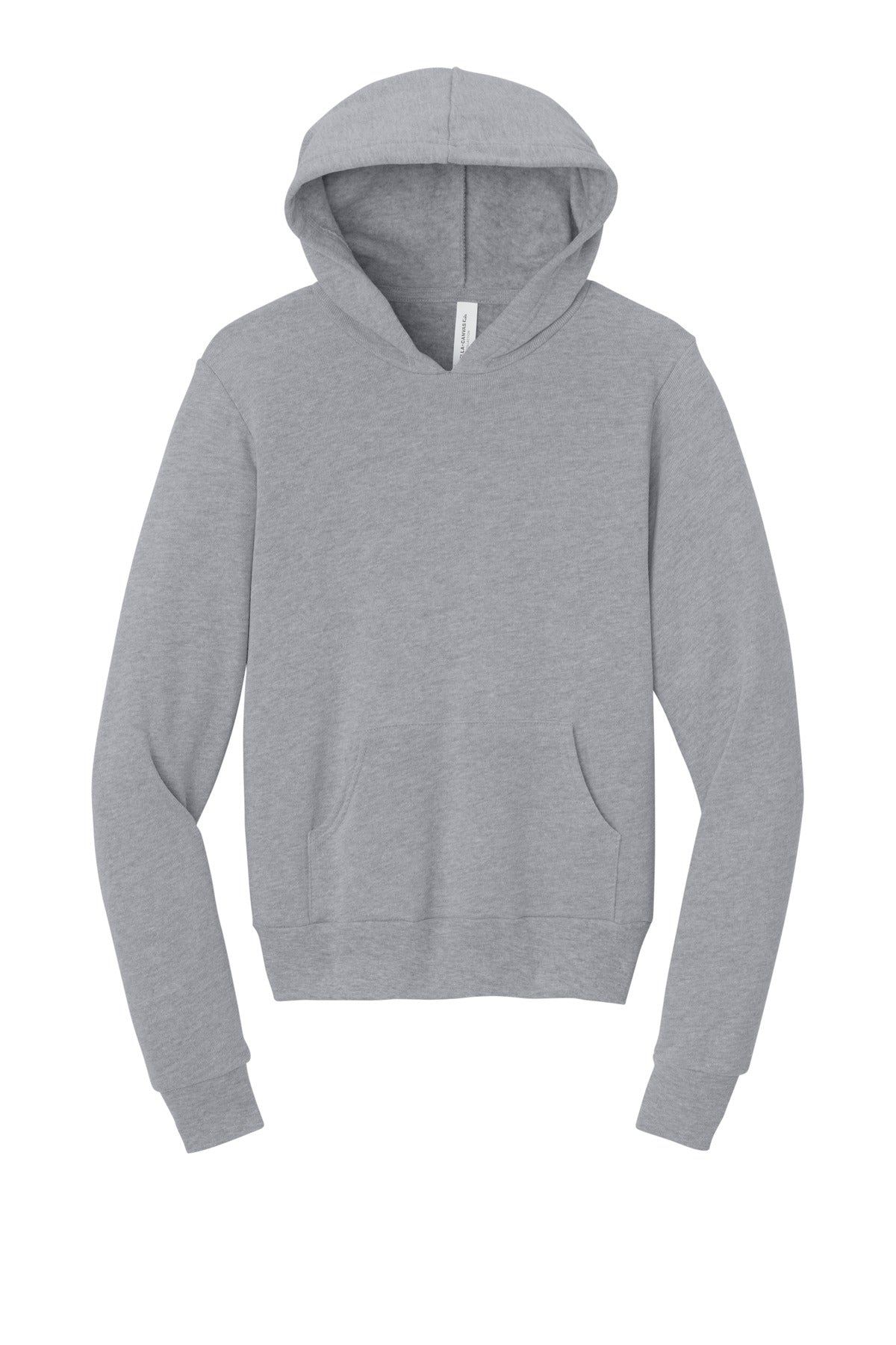 Front View of Athletic Ht BELLA+CANVAS Youth Sponge Fleece Pullover Hoodie BC3719Y