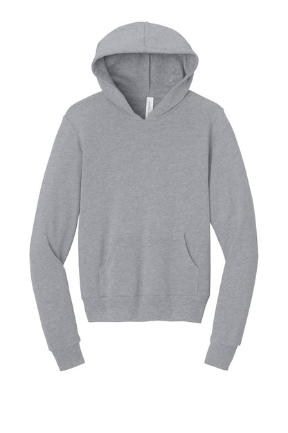 Front View of Athletic Ht BELLA+CANVAS Youth Sponge Fleece Pullover Hoodie BC3719Y