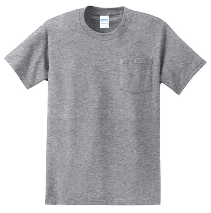 Front View of Athletic Hthr Port & Company - Tall Essential Pocket Tee. PC61PT