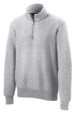 Front View of Athletic Hthr Sport-Tek Super Heavyweight 1/4-Zip Pullover Sweatshirt. ST283