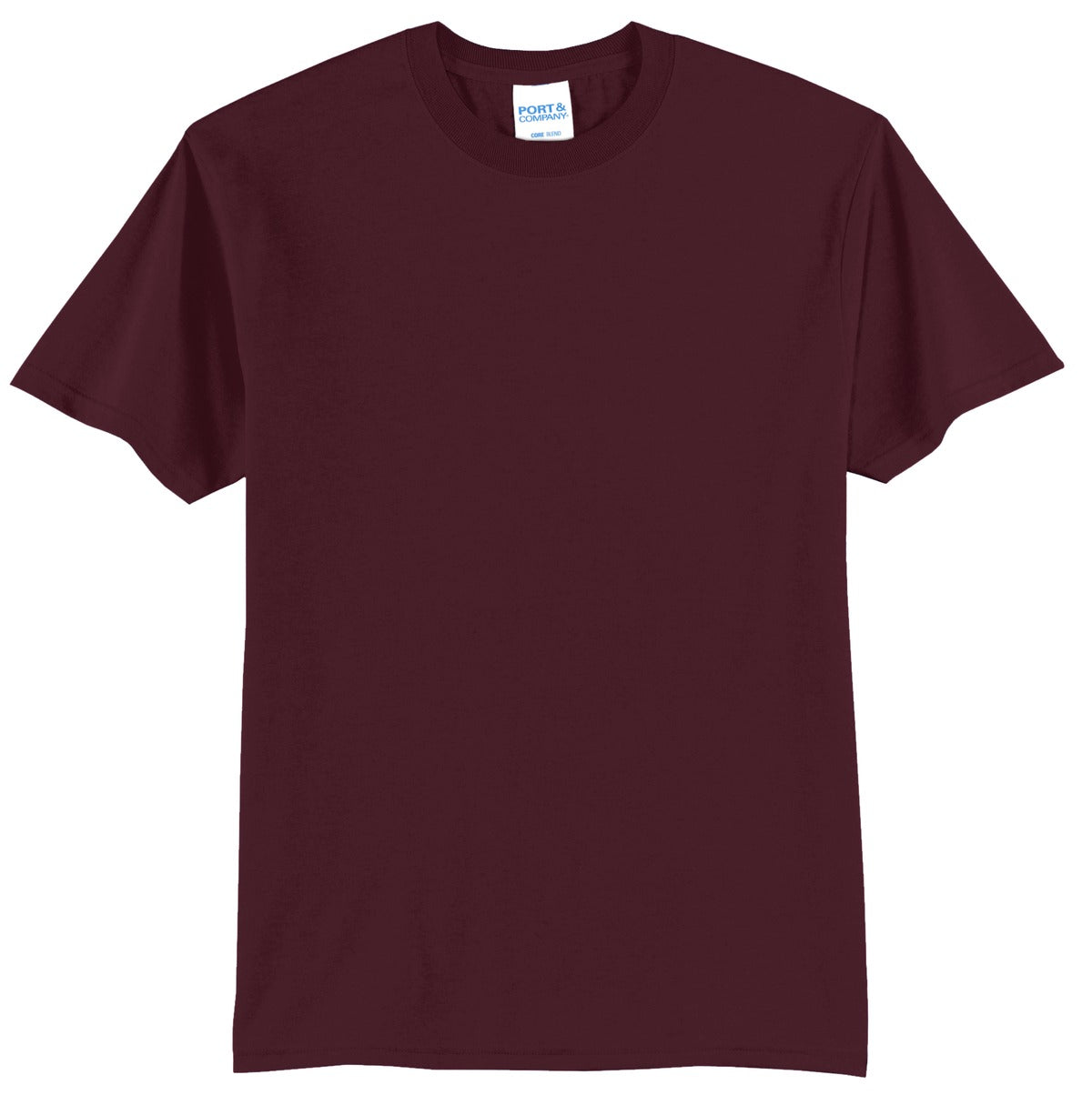 Front View of Athletic Marn Port & Company Tall Core Blend Tee. PC55T