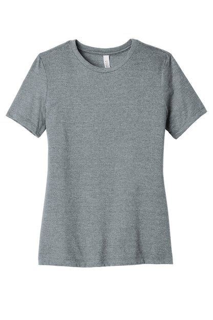 Front View of AthlGreyTB BELLA+CANVAS Women's Relaxed Triblend Tee BC6413