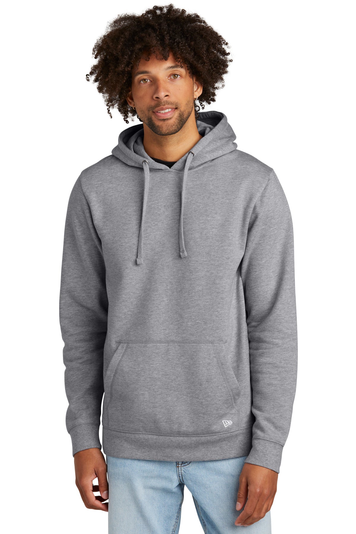 Front View of AthlHthr New Era Comeback Fleece Pullover Hoodie NEA550