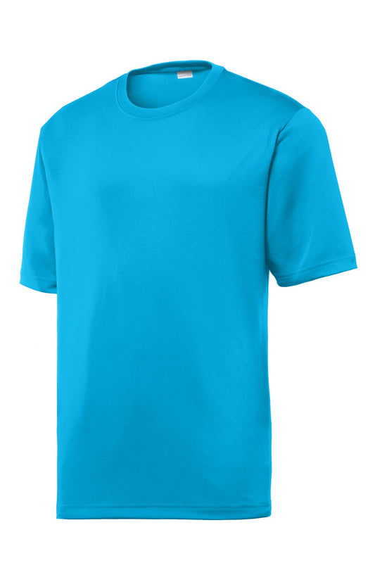 Front View of Atomic Blue Sport-Tek PosiCharge Tough Tee . ST320