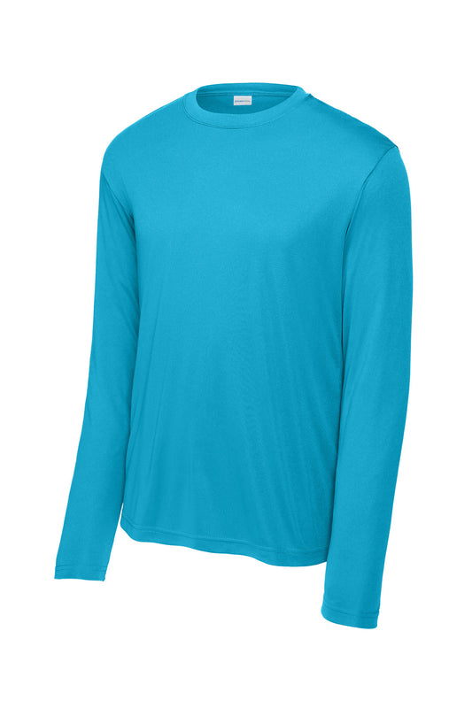 Front View of Atomic Blue Sport-Tek Tall Long Sleeve PosiCharge Competitor Tee. TST350LS