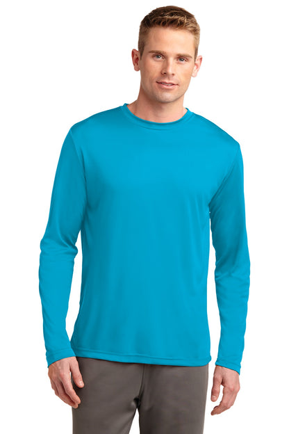 Front View of Atomic Blue Sport-Tek Tall Long Sleeve PosiCharge Competitor Tee. TST350LS